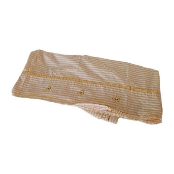 IKEA Pillowcases-Yellow Stripes on White-Button Closure - 100% Cotton- 19" x 30" - Picture 2 of 5